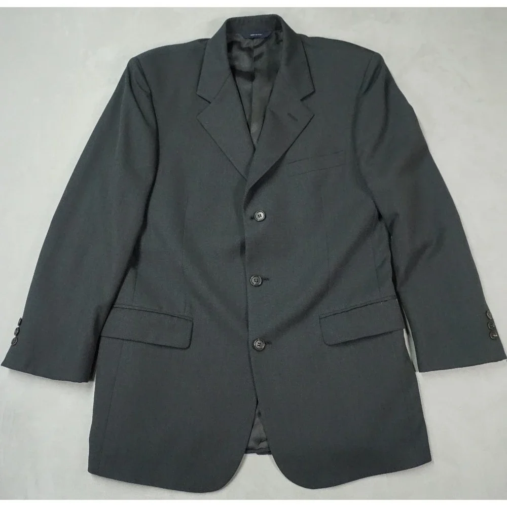 Brooks Brothers Wool Blazer Mens 40R Charcoal Gray Made in‎ Italy Sport Coat